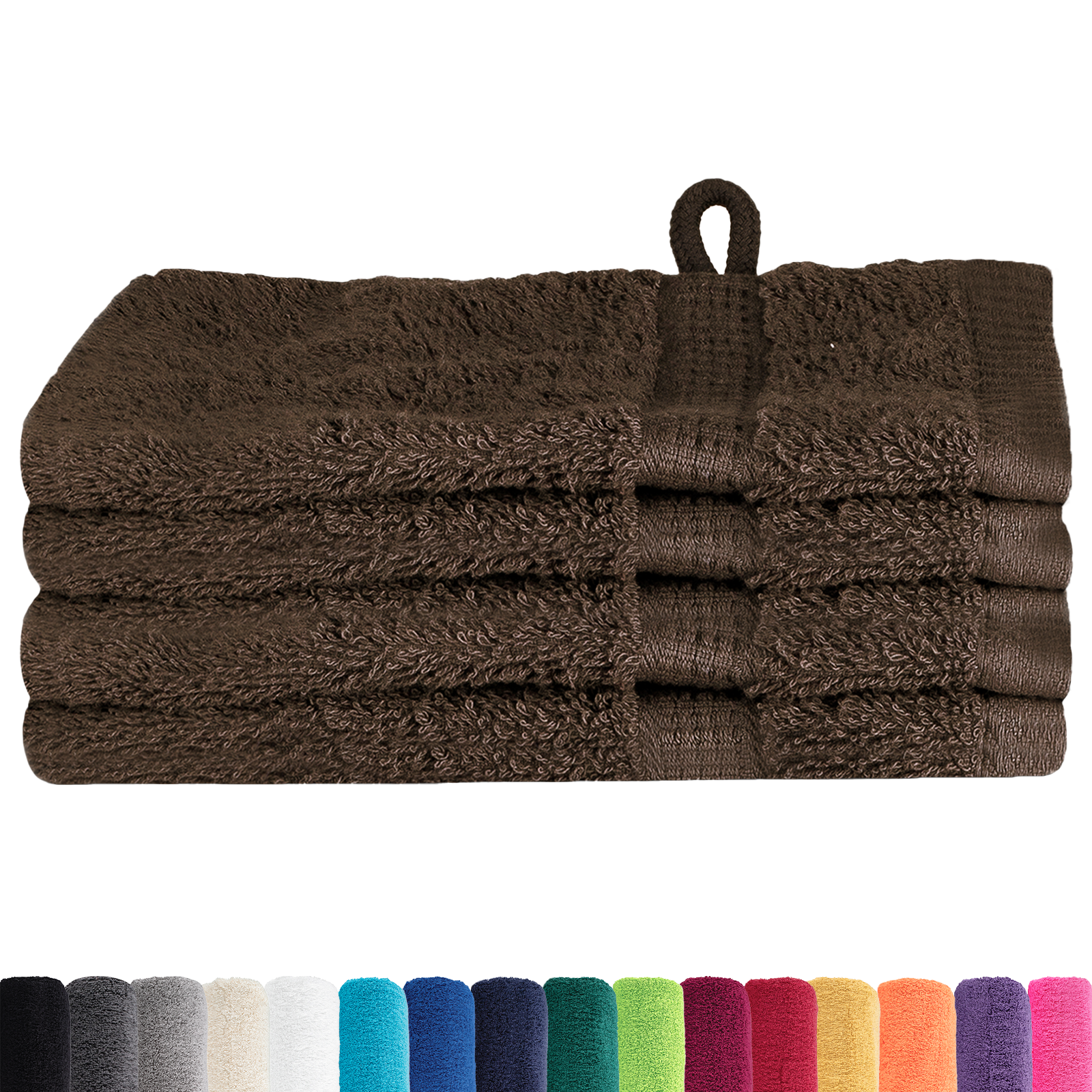 vidaXL Prosoape de baie 4 pcs Maro 15 x 21 cm Bumbac vidaXL Prosoape de baie 4 pcs Maro 15 x 21 cm Bumbac