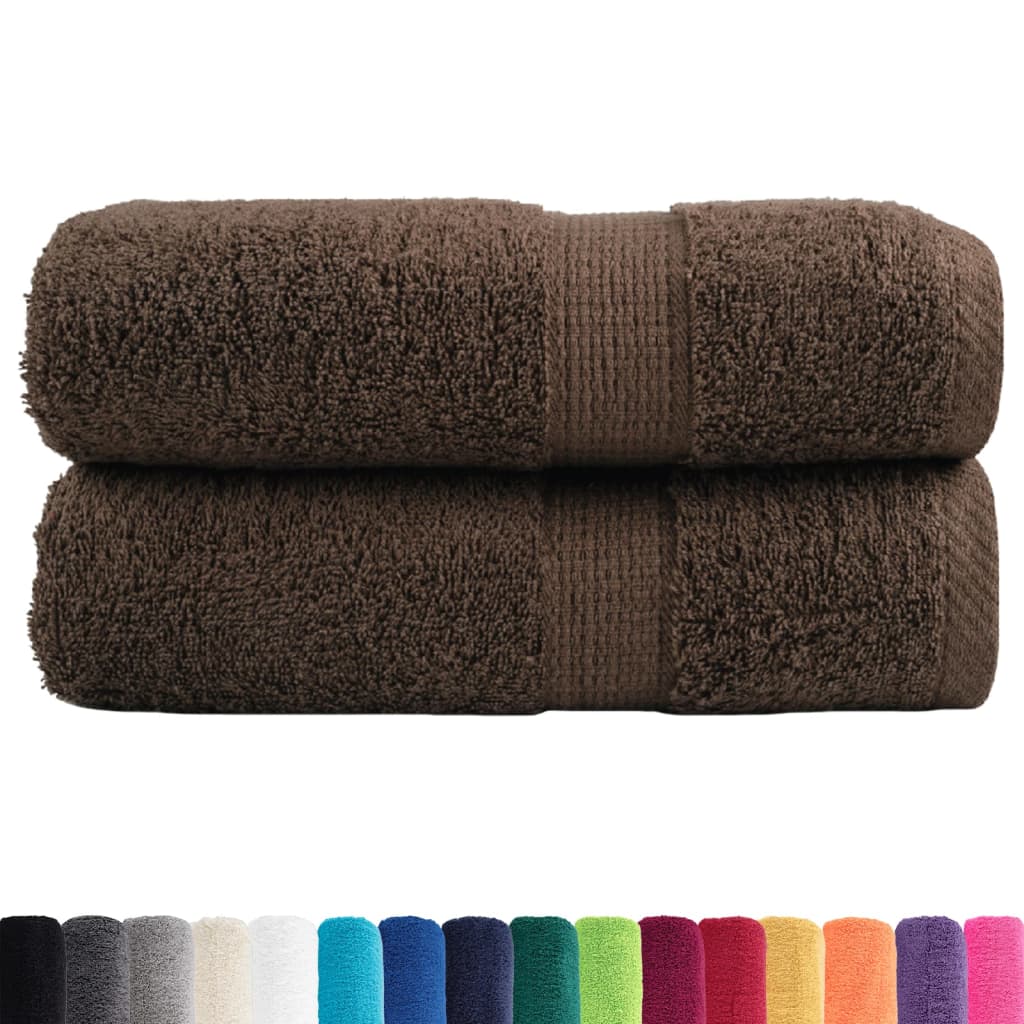 vidaXL Prosoape de baie premium SOLUND, 2 buc., maro, 30 x 30 cm, 600 g/m² vidaXL Prosoape de baie premium SOLUND, 2 buc., maro, 30 x 30 cm, 600 g/m²