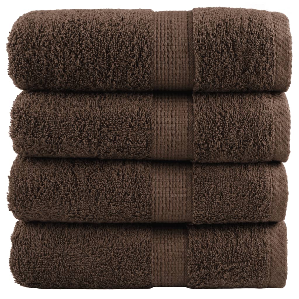 vidaXL Prosoape de baie premium SOLUND, 4 buc., maro, 30 x 30 cm, 600 g/m² vidaXL Prosoape de baie premium SOLUND, 4 buc., maro, 30 x 30 cm, 600 g/m²