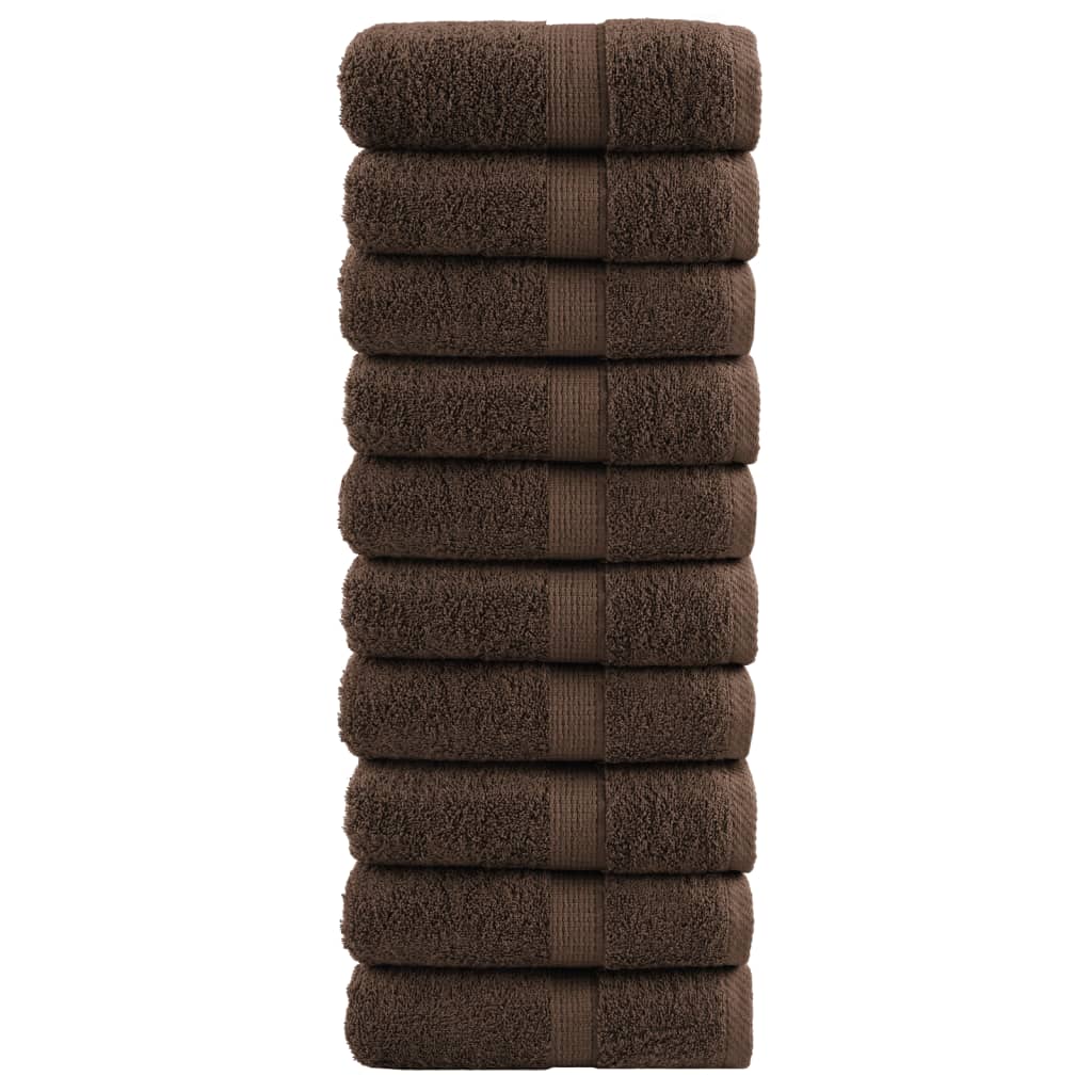 vidaXL Prosoape de baie premium SOLUND, 10 buc., maro, 30x30 cm, 600 g/m² vidaXL Prosoape de baie premium SOLUND, 10 buc., maro, 30x30 cm, 600 g/m²