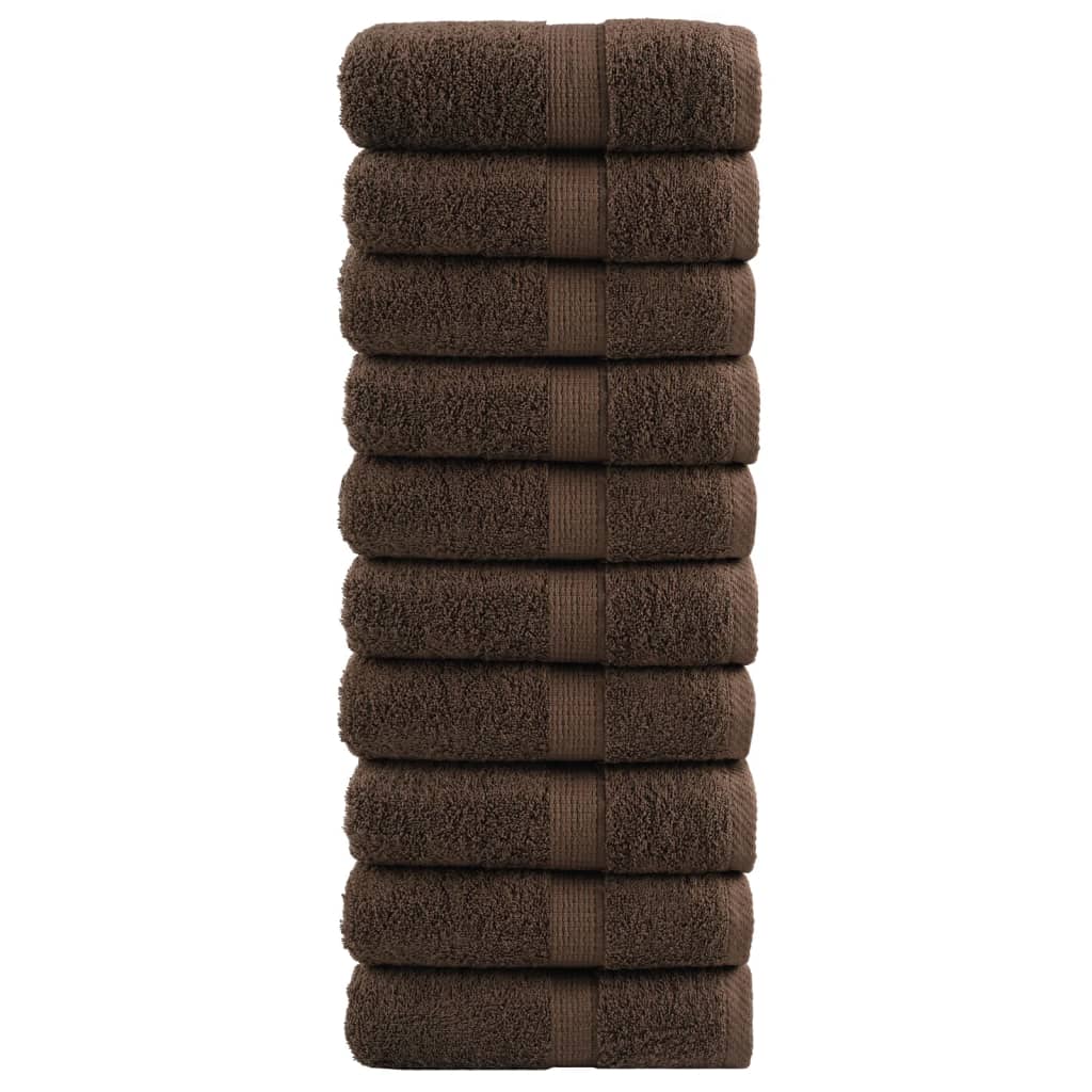 vidaXL Prosoape oaspeți premium SOLUND, 10 buc. maro 30x50cm 600gsm vidaXL Prosoape oaspeți premium SOLUND, 10 buc. maro 30x50cm 600gsm