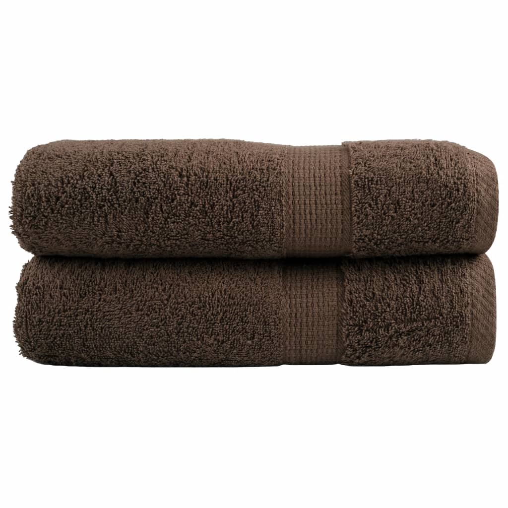 vidaXL Prosoape de mâini premium SOLUND 2 buc maro 50x100cm 600gsm vidaXL Prosoape de mâini premium SOLUND 2 buc maro 50x100cm 600gsm
