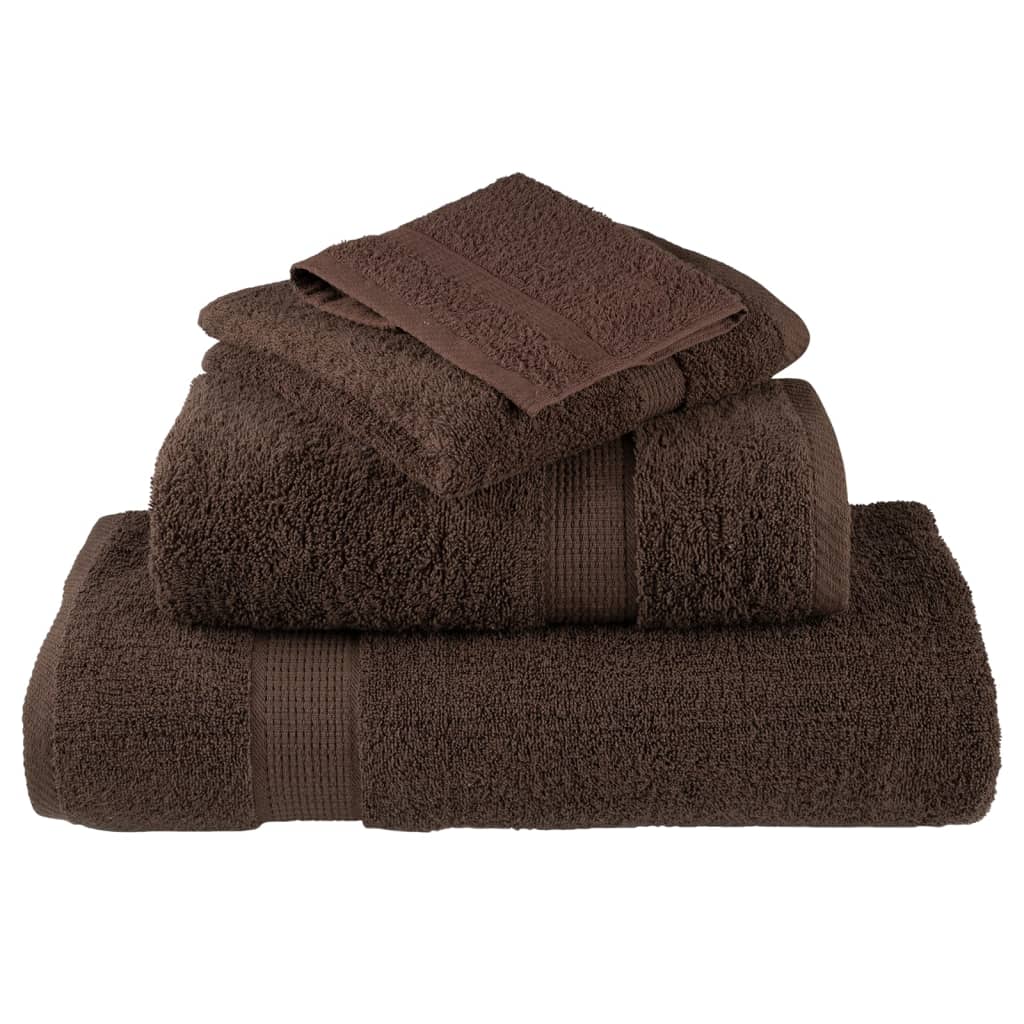 vidaXL Prosoape de baie premium SOLUND 2 buc maro 100x150cm 600gsm vidaXL Prosoape de baie premium SOLUND 2 buc maro 100x150cm 600gsm
