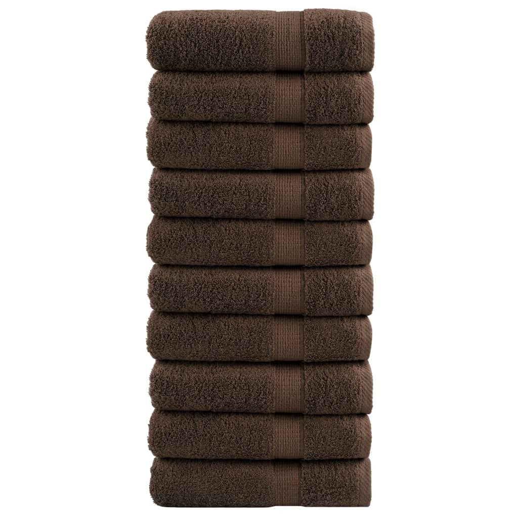 vidaXL Prosoape de baie premium SOLUND 10 buc maro 100x150cm 600gsm vidaXL Prosoape de baie premium SOLUND 10 buc maro 100x150cm 600gsm