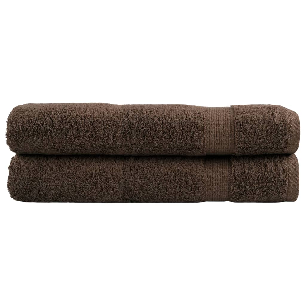 vidaXL Prosoape de saună premium SOLUND 2 buc maro 80x200cm 600gsm vidaXL Prosoape de saună premium SOLUND 2 buc maro 80x200cm 600gsm