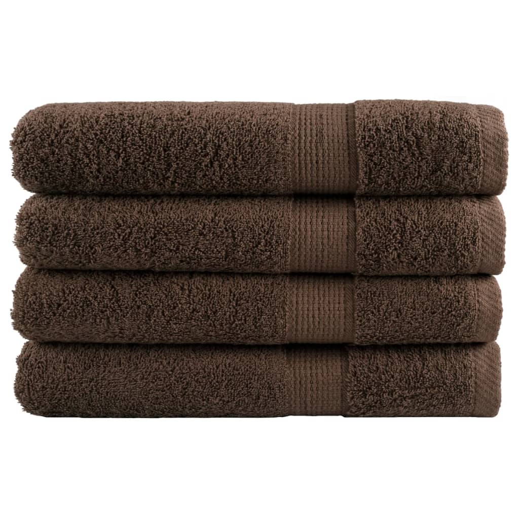 vidaXL Prosoape de saună premium SOLUND 4 buc maro 80x200cm 600gsm