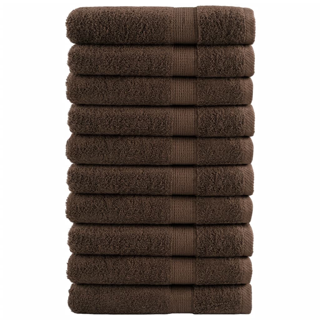 vidaXL Prosoape de saună premium SOLUND 10 buc maro 80x200cm 600gsm vidaXL Prosoape de saună premium SOLUND 10 buc maro 80x200cm 600gsm