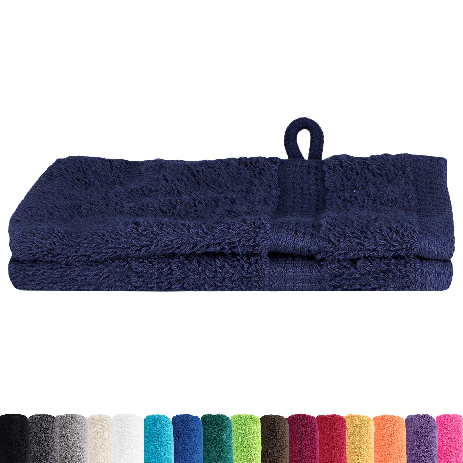 vidaXL Prosoape de baie 2 pcs Bleumarin 15 x 21 cm Bumbac vidaXL Prosoape de baie 2 pcs Bleumarin 15 x 21 cm Bumbac