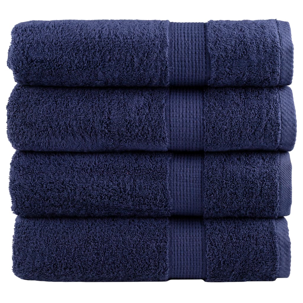 vidaXL Prosoape de mâini premium SOLUND 4buc bleumarin 50x100cm 600gsm