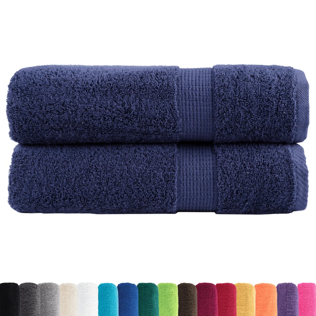 vidaXL Prosoape de baie premium SOLUND 2buc bleumarin 100x150cm 600gsm vidaXL Prosoape de baie premium SOLUND 2buc bleumarin 100x150cm 600gsm