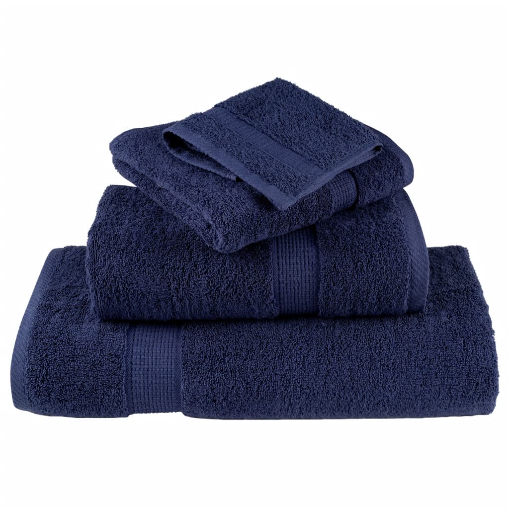 vidaXL Prosoape de baie premium SOLUND 2buc bleumarin 100x150cm 600gsm vidaXL Prosoape de baie premium SOLUND 2buc bleumarin 100x150cm 600gsm