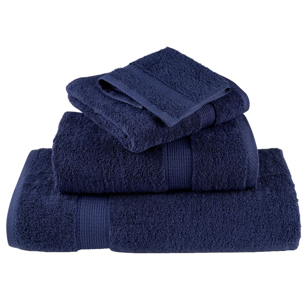 vidaXL Prosoape de baie premium SOLUND 4buc bleumarin 100x150cm 600gsm vidaXL Prosoape de baie premium SOLUND 4buc bleumarin 100x150cm 600gsm