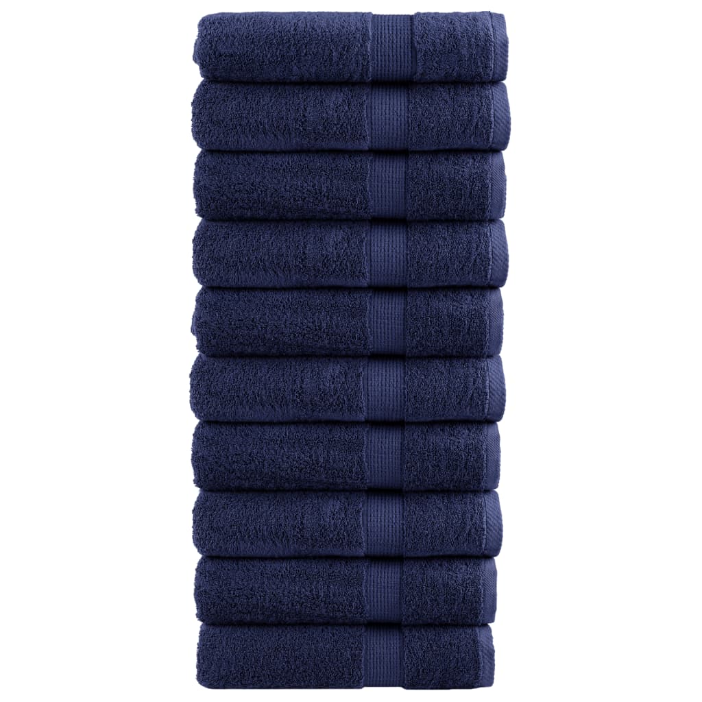 vidaXL Prosoape de baie premium SOLUND 10buc albastru 100x150cm 600gsm vidaXL Prosoape de baie premium SOLUND 10buc albastru 100x150cm 600gsm