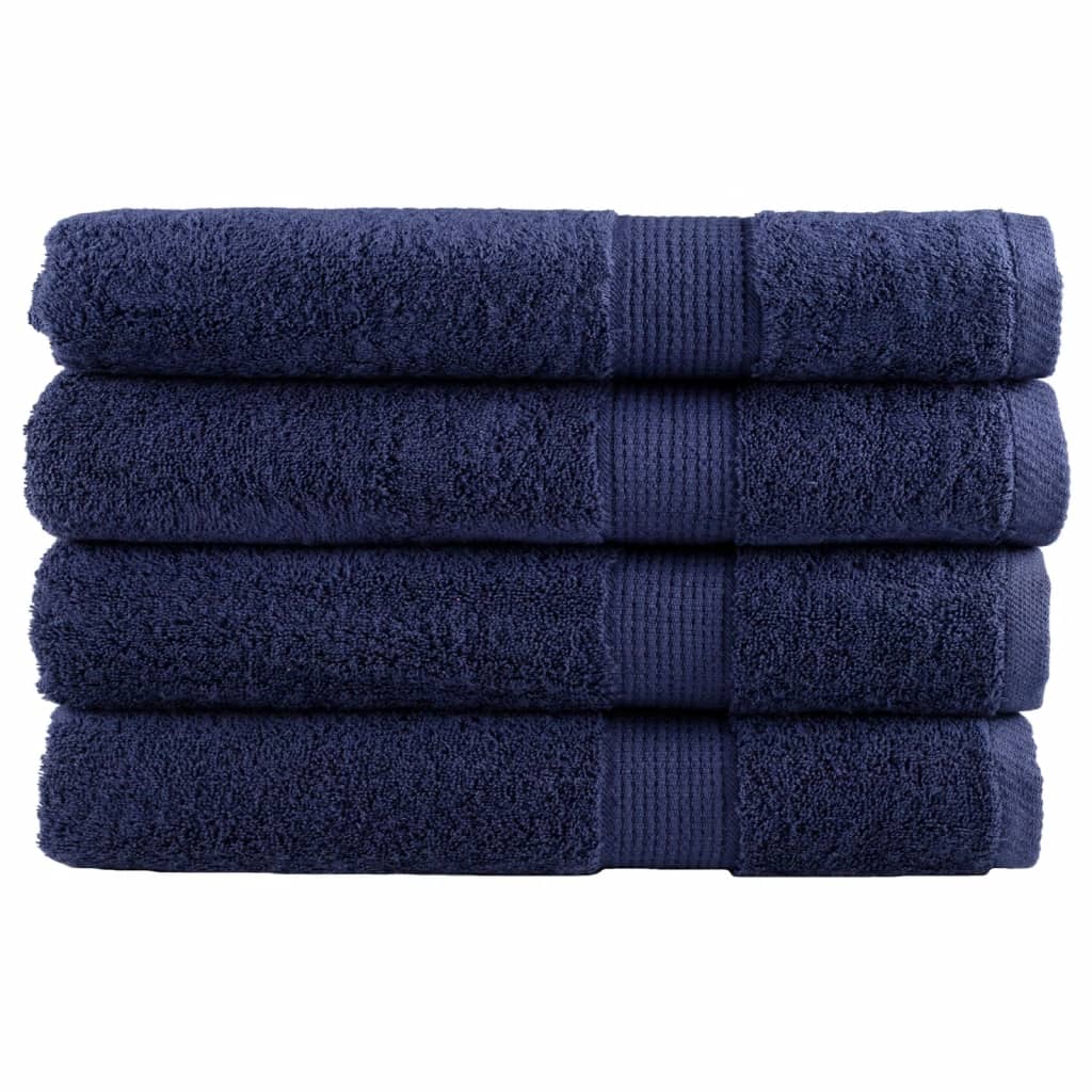 vidaXL Prosoape premium SOLUND 4 buc bleumarin 100x200cm 600gsm vidaXL Prosoape premium SOLUND 4 buc bleumarin 100x200cm 600gsm