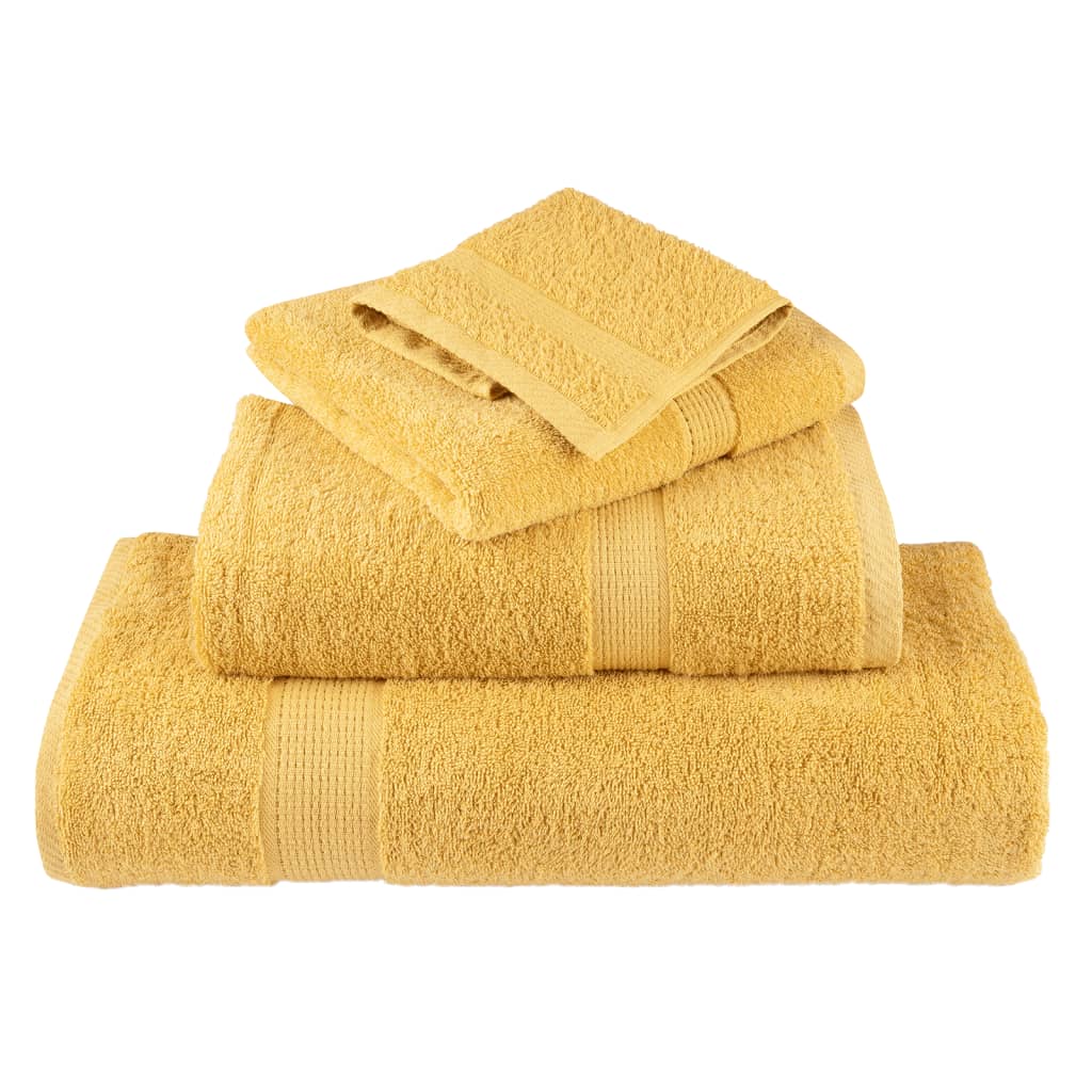 vidaXL Prosoape de baie premium SOLUND, 4 buc., aurii, 30 x 30 cm, 600 g/m² vidaXL Prosoape de baie premium SOLUND, 4 buc., aurii, 30 x 30 cm, 600 g/m²