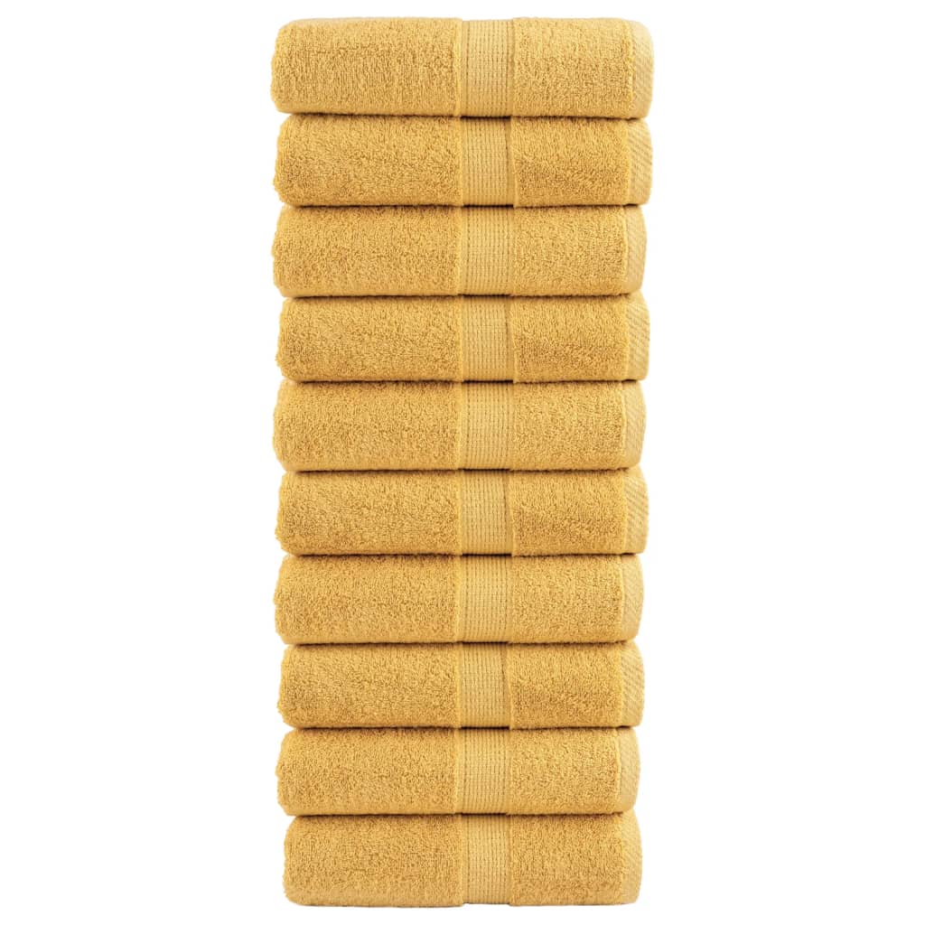 vidaXL Prosoape de baie premium SOLUND, 10 buc., aurii, 30 x 30 cm, 600 g/m² vidaXL Prosoape de baie premium SOLUND, 10 buc., aurii, 30 x 30 cm, 600 g/m²