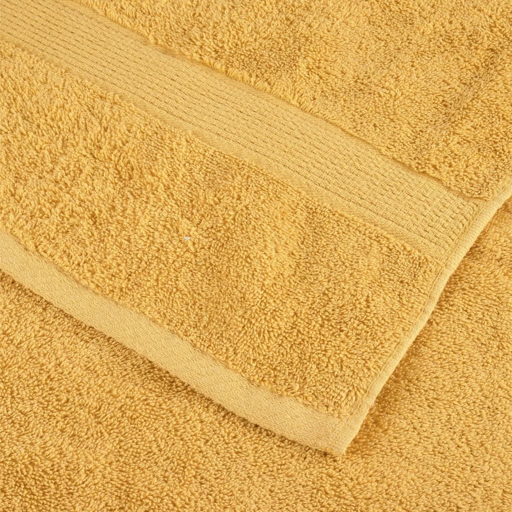 vidaXL Prosoape de baie premium SOLUND 2 buc auriu 100x150cm 600gsm vidaXL Prosoape de baie premium SOLUND 2 buc auriu 100x150cm 600gsm