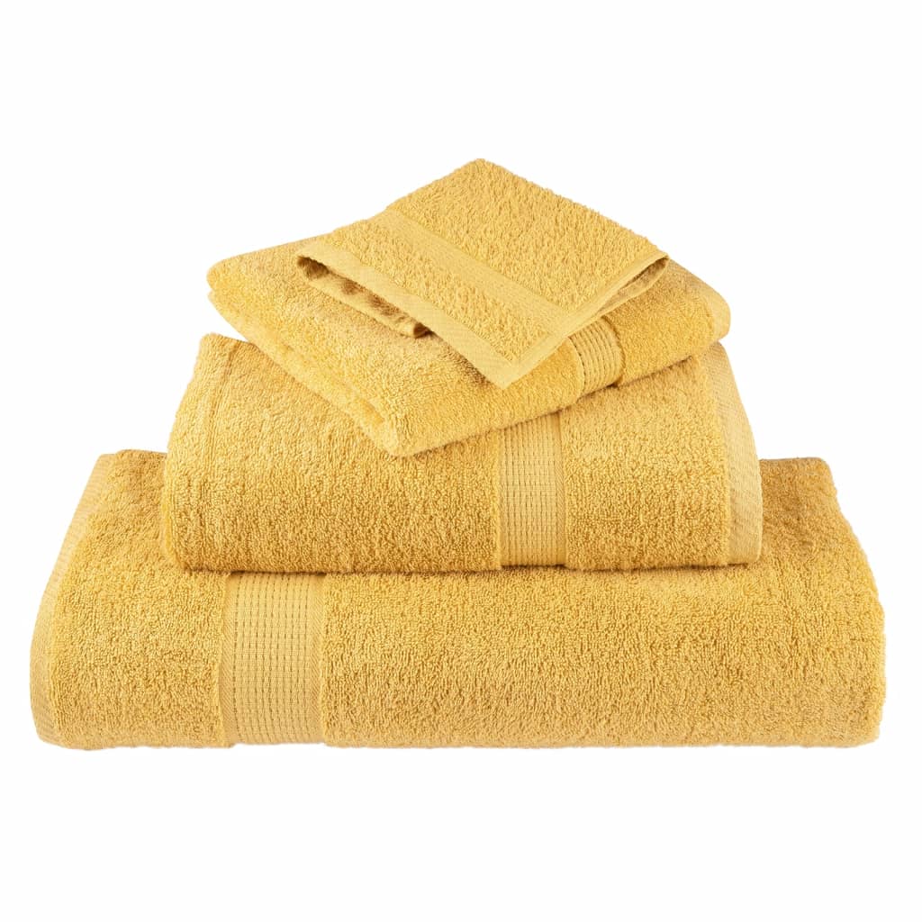 vidaXL Prosoape de baie premium SOLUND 4 buc auriu 100x150cm 600gsm vidaXL Prosoape de baie premium SOLUND 4 buc auriu 100x150cm 600gsm
