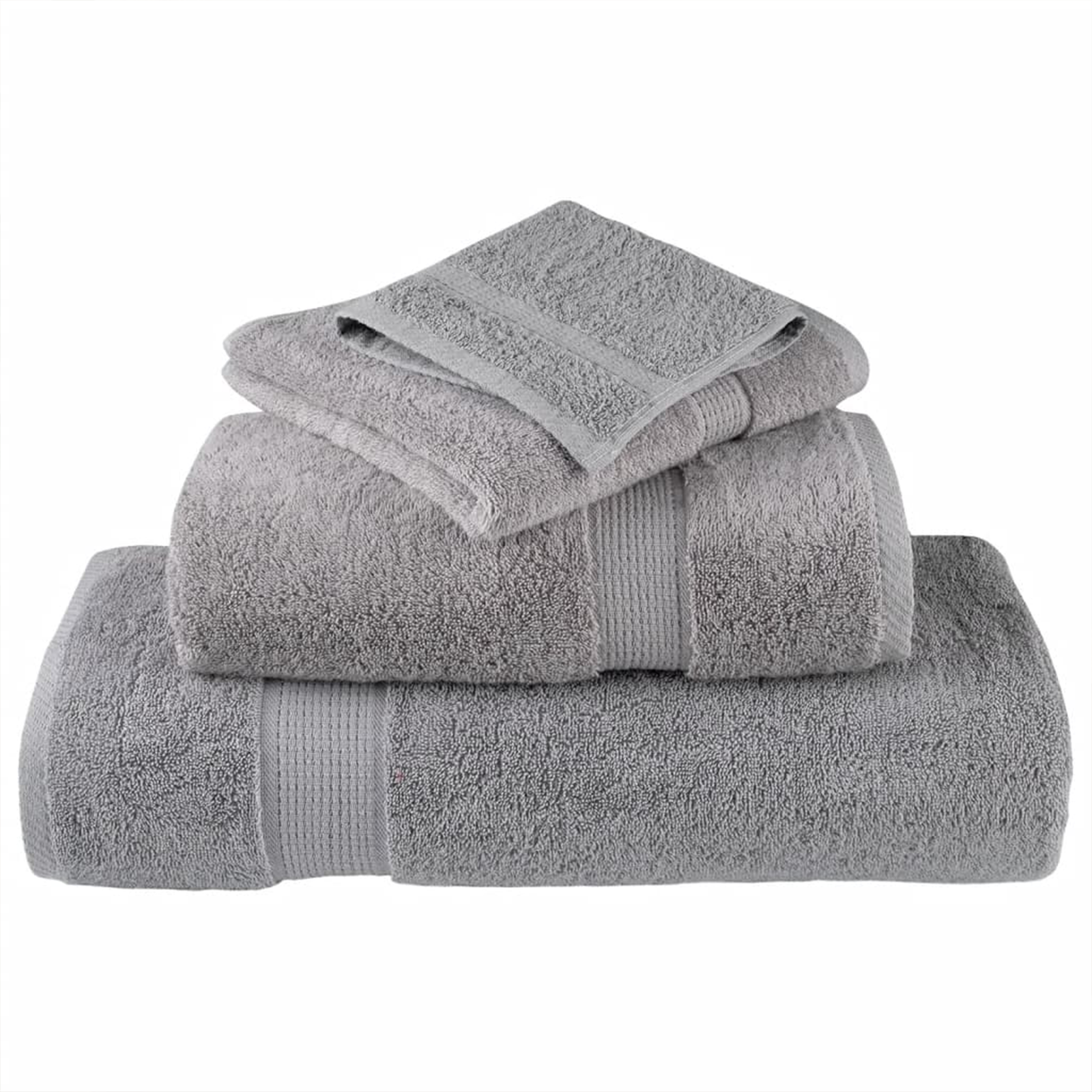 vidaXL Prosoape de baie 4 pcs Gri 15 x 21 cm Bumbac vidaXL Prosoape de baie 4 pcs Gri 15 x 21 cm Bumbac