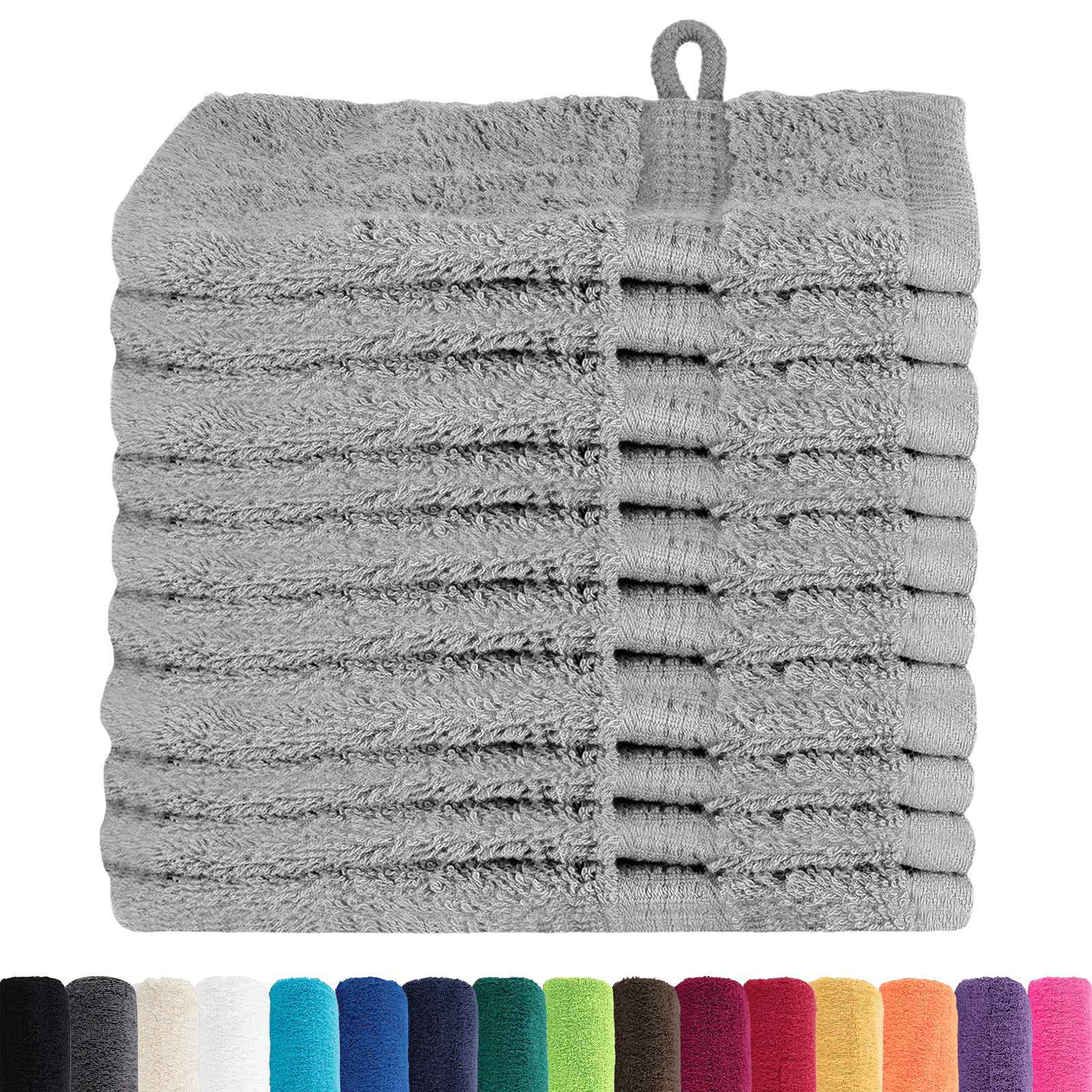 vidaXL Prosoape de baie 10 pcs Gri 15 x 21 cm Bumbac vidaXL Prosoape de baie 10 pcs Gri 15 x 21 cm Bumbac