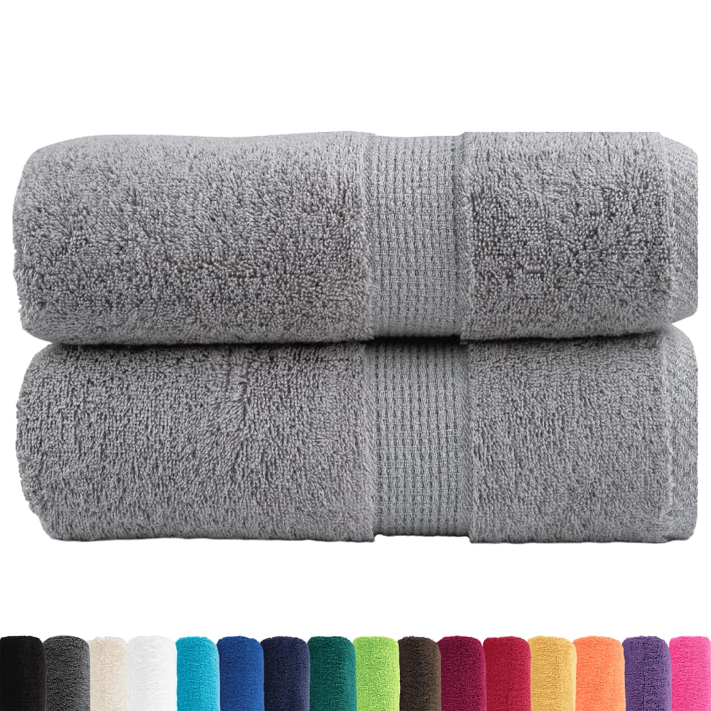 vidaXL Prosoape de baie premium SOLUND, 2 buc., gri, 30 x 30 cm, 600 g/m² vidaXL Prosoape de baie premium SOLUND, 2 buc., gri, 30 x 30 cm, 600 g/m²