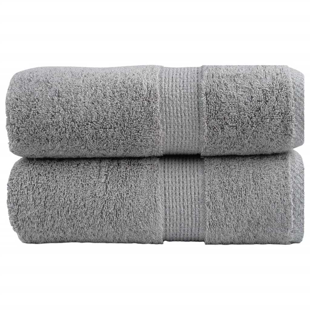 vidaXL Prosoape de baie premium SOLUND, 2 buc., gri, 30 x 30 cm, 600 g/m² vidaXL Prosoape de baie premium SOLUND, 2 buc., gri, 30 x 30 cm, 600 g/m²