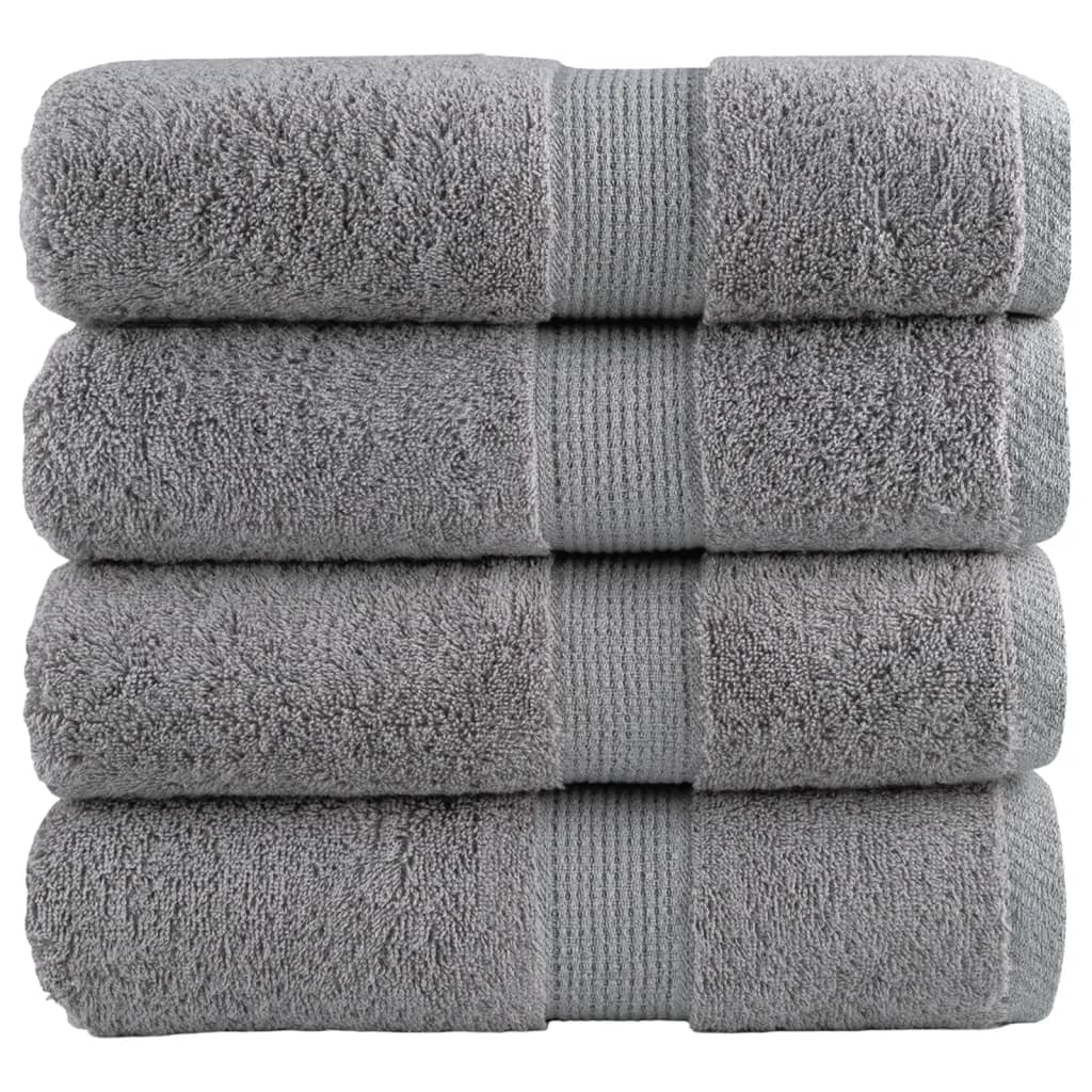 vidaXL Prosoape de baie premium SOLUND, 4 buc., gri, 30 x 30 cm, 600 g/m² vidaXL Prosoape de baie premium SOLUND, 4 buc., gri, 30 x 30 cm, 600 g/m²