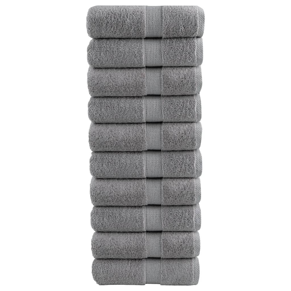 vidaXL Prosoape de baie premium SOLUND, 10 buc., gri, 30 x 30 cm, 600 g/m² vidaXL Prosoape de baie premium SOLUND, 10 buc., gri, 30 x 30 cm, 600 g/m²