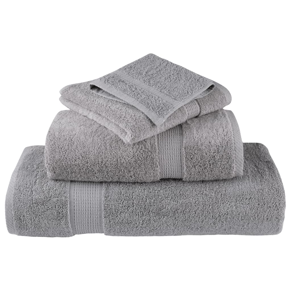 vidaXL Prosoape de duș premium SOLUND 2 buc gri 70x140cm 600 gsm vidaXL Prosoape de duș premium SOLUND 2 buc gri 70x140cm 600 gsm