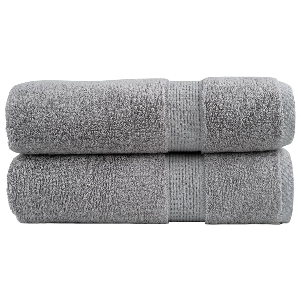 vidaXL Prosoape de baie premium SOLUND 2 buc gri 100x150cm 600gsm vidaXL Prosoape de baie premium SOLUND 2 buc gri 100x150cm 600gsm