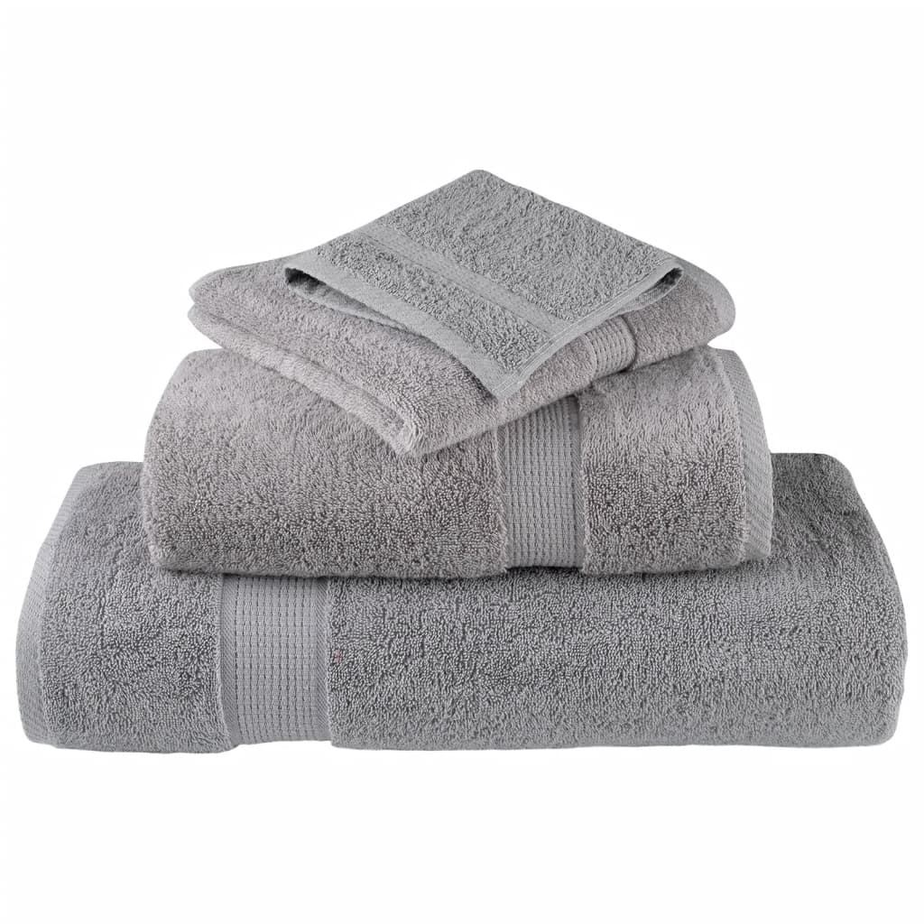 vidaXL Prosoape de baie premium SOLUND 10 buc gri 100x150cm 600gsm vidaXL Prosoape de baie premium SOLUND 10 buc gri 100x150cm 600gsm