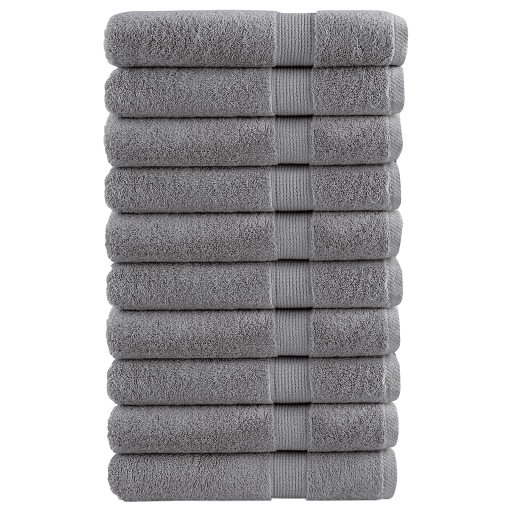vidaXL Prosoape de saună premium SOLUND 10 buc gri 80x200cm 600gsm