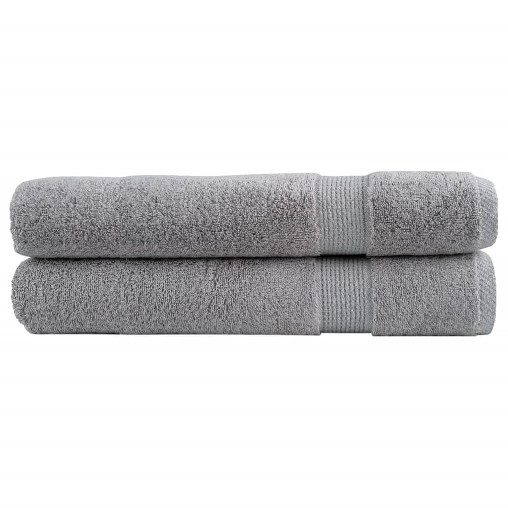 vidaXL Prosoape premium SOLUND 2 buc gri 100x200cm 600gsm vidaXL Prosoape premium SOLUND 2 buc gri 100x200cm 600gsm