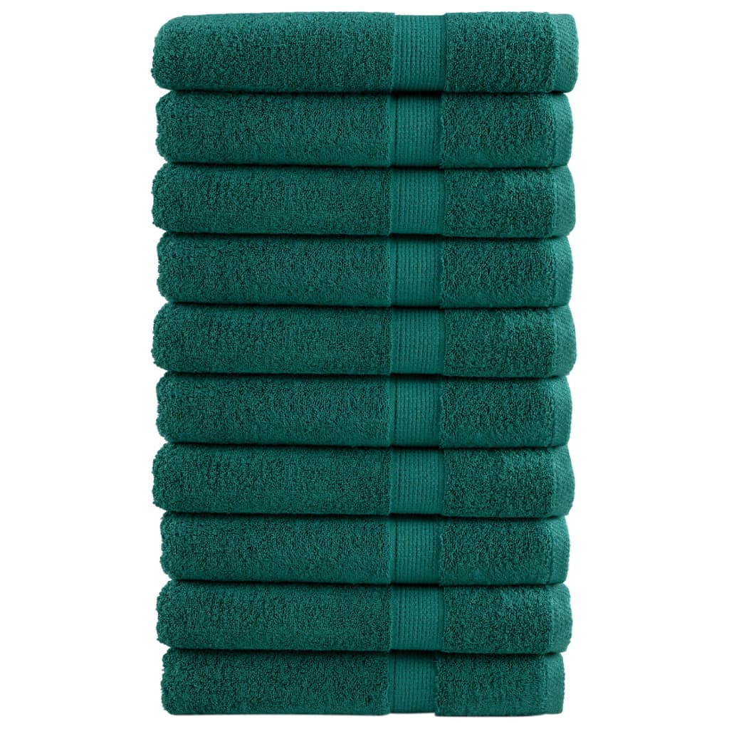 vidaXL Prosoape premium SOLUND 10 buc. verde 100x200 cm 600 gsm