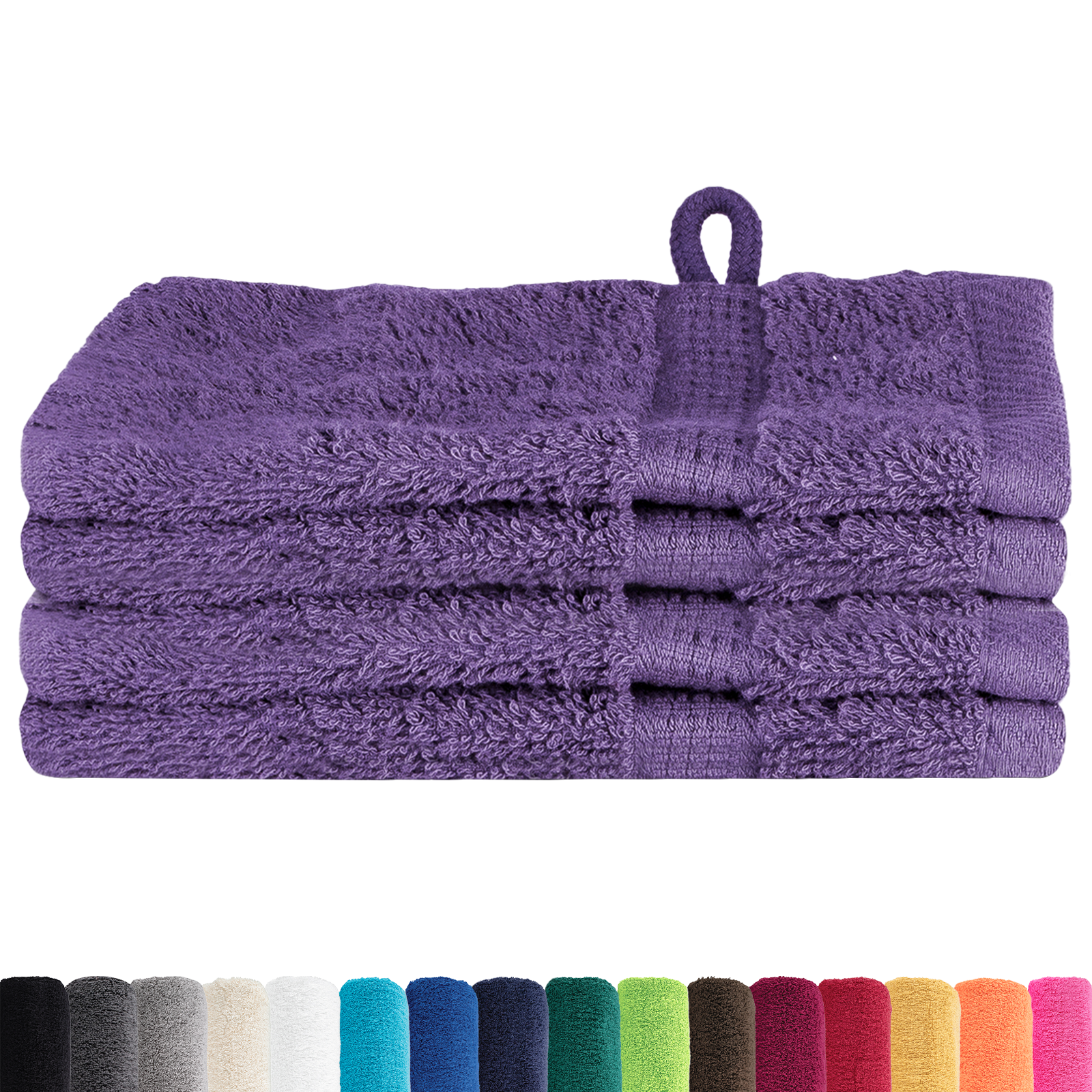 vidaXL Prosoape de baie 4 pcs Mov 15 x 21 cm Bumbac vidaXL Prosoape de baie 4 pcs Mov 15 x 21 cm Bumbac