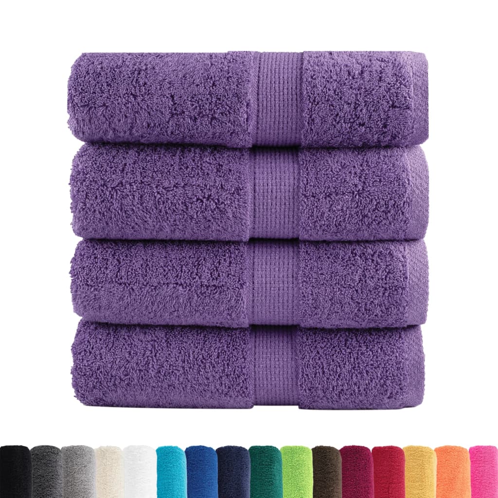 vidaXL Prosoape de baie premium SOLUND, 4 buc., violet, 30x30 cm, 600 g/m² vidaXL Prosoape de baie premium SOLUND, 4 buc., violet, 30x30 cm, 600 g/m²
