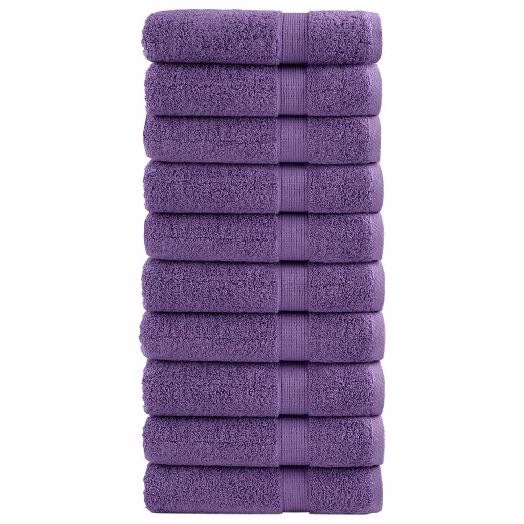 vidaXL Prosoape de mâini premium SOLUND 10buc. violet 50x100 cm 600gsm vidaXL Prosoape de mâini premium SOLUND 10buc. violet 50x100 cm 600gsm