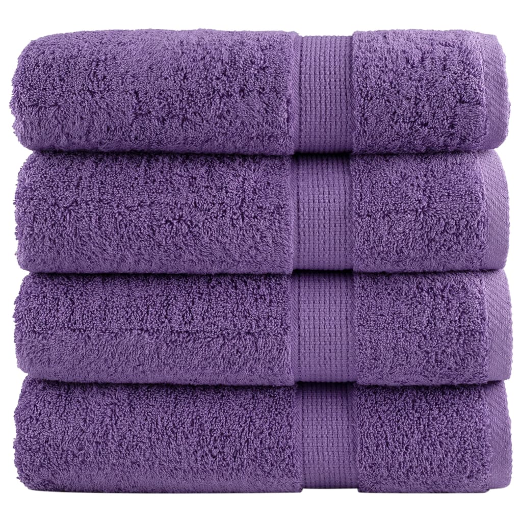 vidaXL Prosoape de duș premium SOLUND 4 buc. violet 70x140 cm 600 gsm