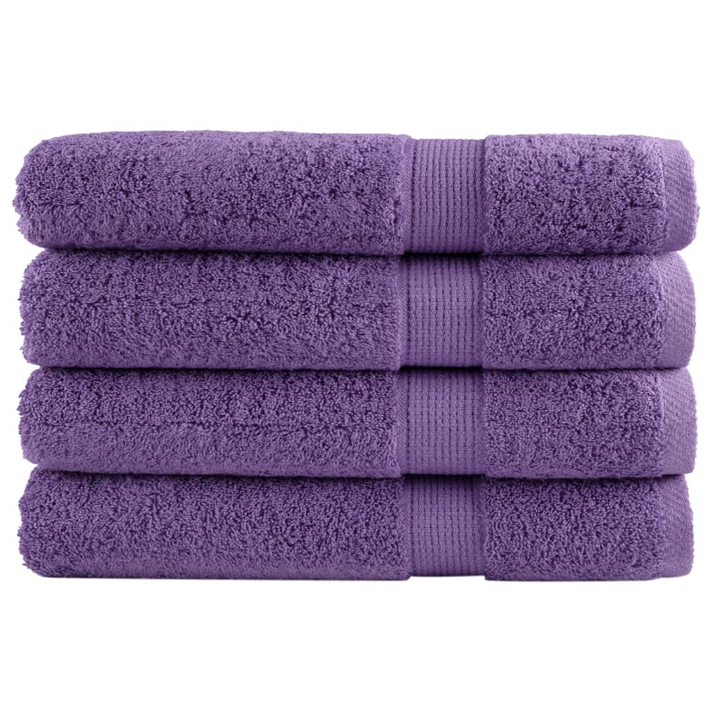 vidaXL Prosoape premium SOLUND 4 buc. violet 100x200 cm 600 gsm vidaXL Prosoape premium SOLUND 4 buc. violet 100x200 cm 600 gsm