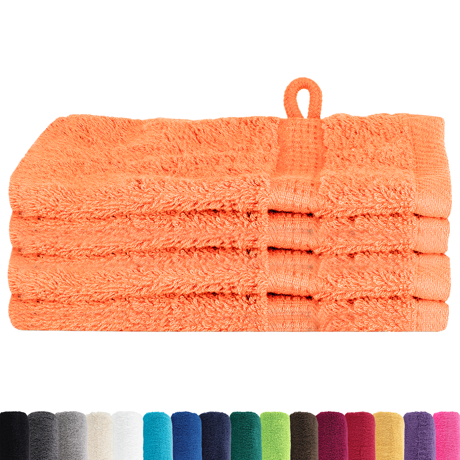 vidaXL Prosoape de baie 4 pcs Portocaliu 15 x 21 cm Bumbac vidaXL Prosoape de baie 4 pcs Portocaliu 15 x 21 cm Bumbac