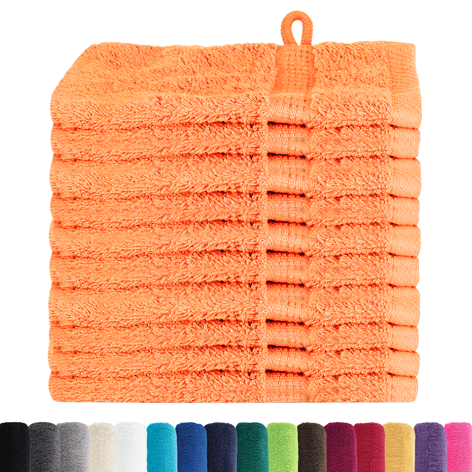 vidaXL Prosoape de baie 10 pcs Portocaliu 15 x 21 cm Bumbac vidaXL Prosoape de baie 10 pcs Portocaliu 15 x 21 cm Bumbac