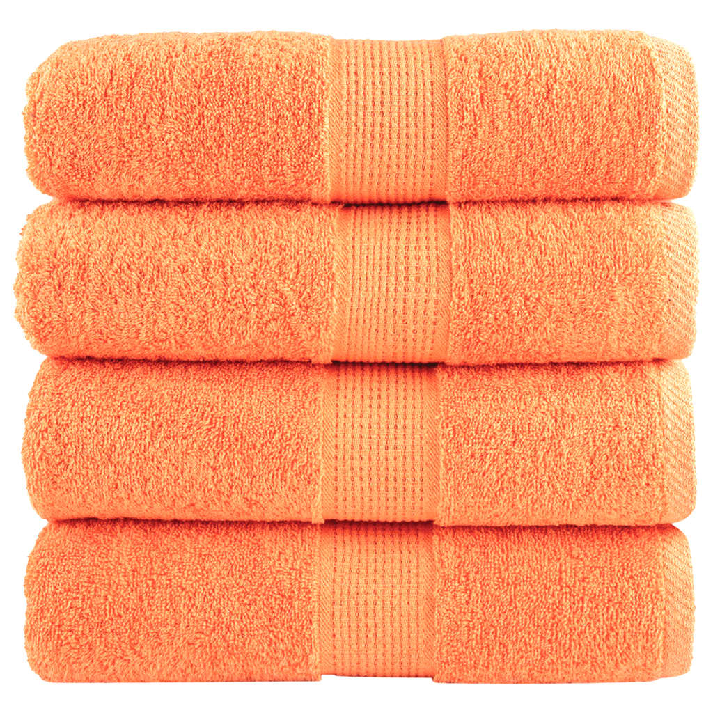 vidaXL Prosoape de baie premium SOLUND, 4 buc. portocalii, 30x30 cm, 600 g/m² vidaXL Prosoape de baie premium SOLUND, 4 buc. portocalii, 30x30 cm, 600 g/m²