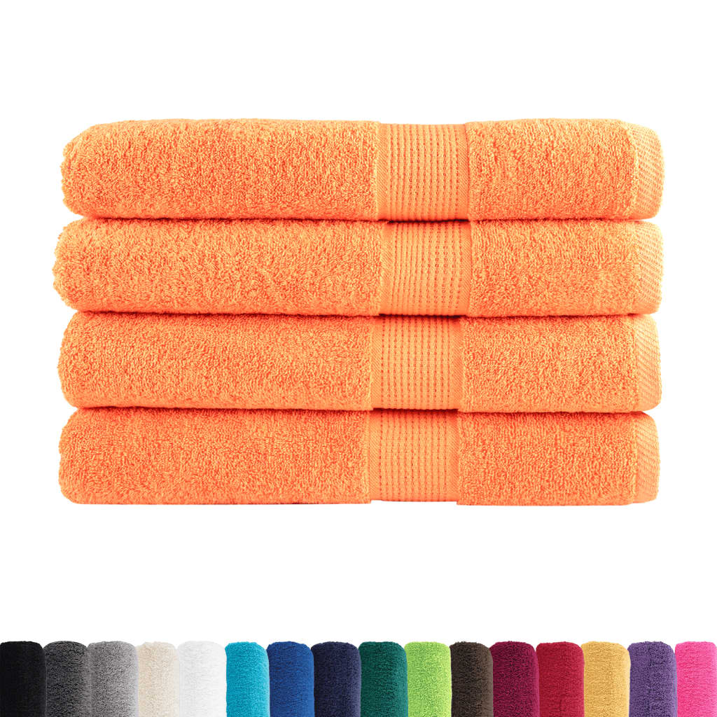 vidaXL Prosoape premium SOLUND 4 buc. portocaliu 100x200 cm 600 gsm vidaXL Prosoape premium SOLUND 4 buc. portocaliu 100x200 cm 600 gsm