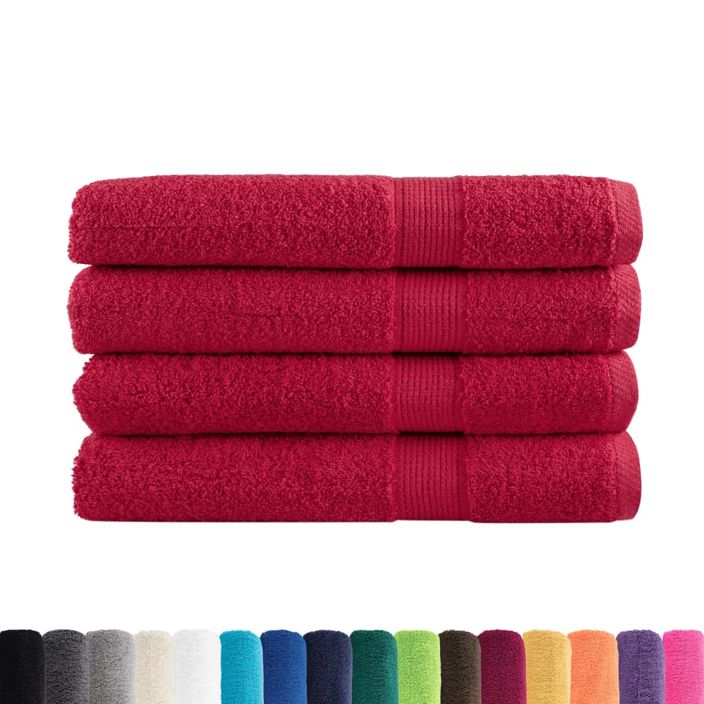vidaXL Prosoape premium SOLUND 4 buc. roșu 100x200 cm 600 gsm vidaXL Prosoape premium SOLUND 4 buc. roșu 100x200 cm 600 gsm