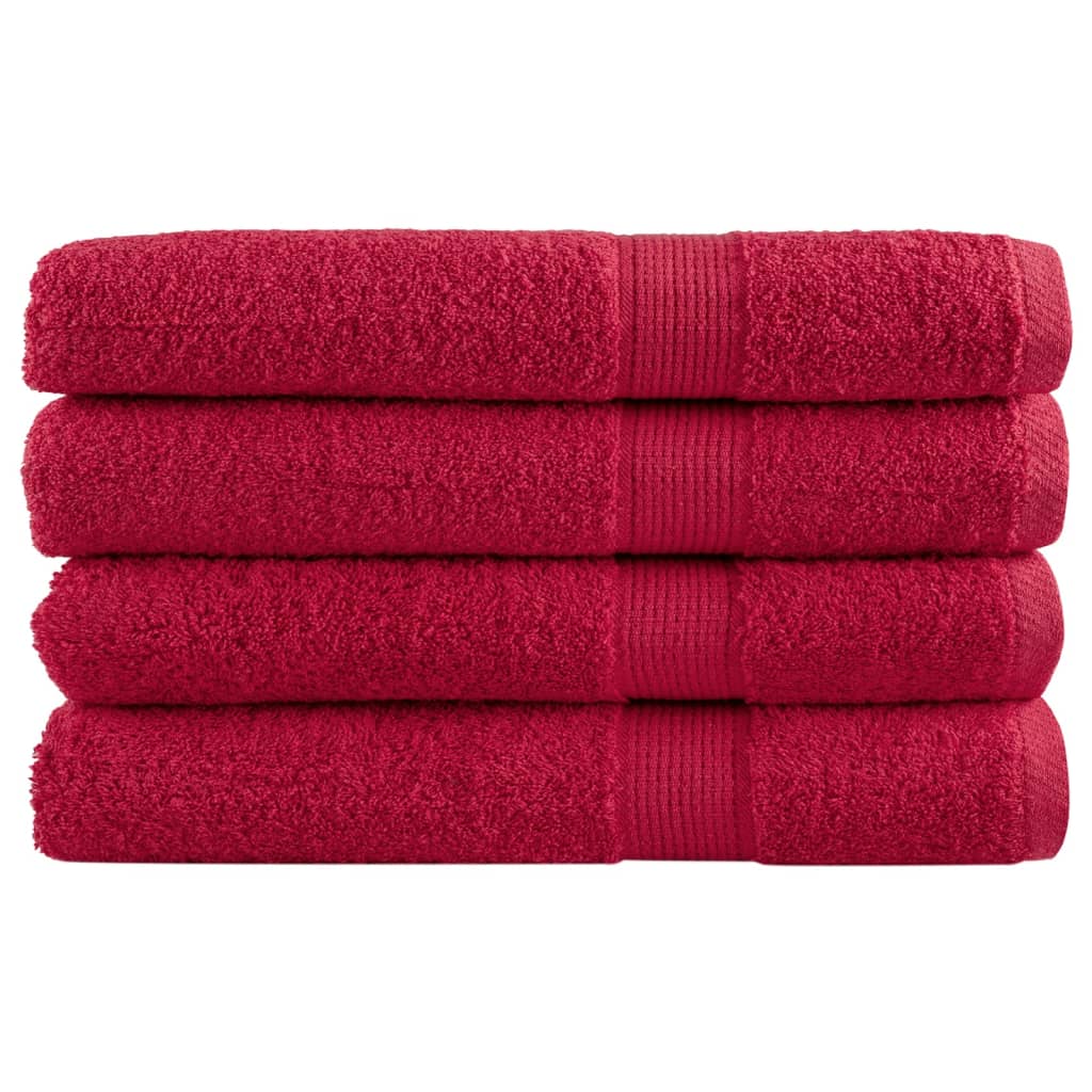 vidaXL Prosoape premium SOLUND 4 buc. roșu 100x200 cm 600 gsm vidaXL Prosoape premium SOLUND 4 buc. roșu 100x200 cm 600 gsm