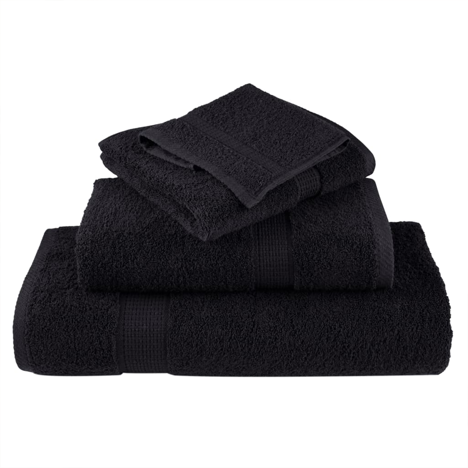 vidaXL Prosoape de baie 2 pcs Negru 15 x 21 cm Bumbac vidaXL Prosoape de baie 2 pcs Negru 15 x 21 cm Bumbac