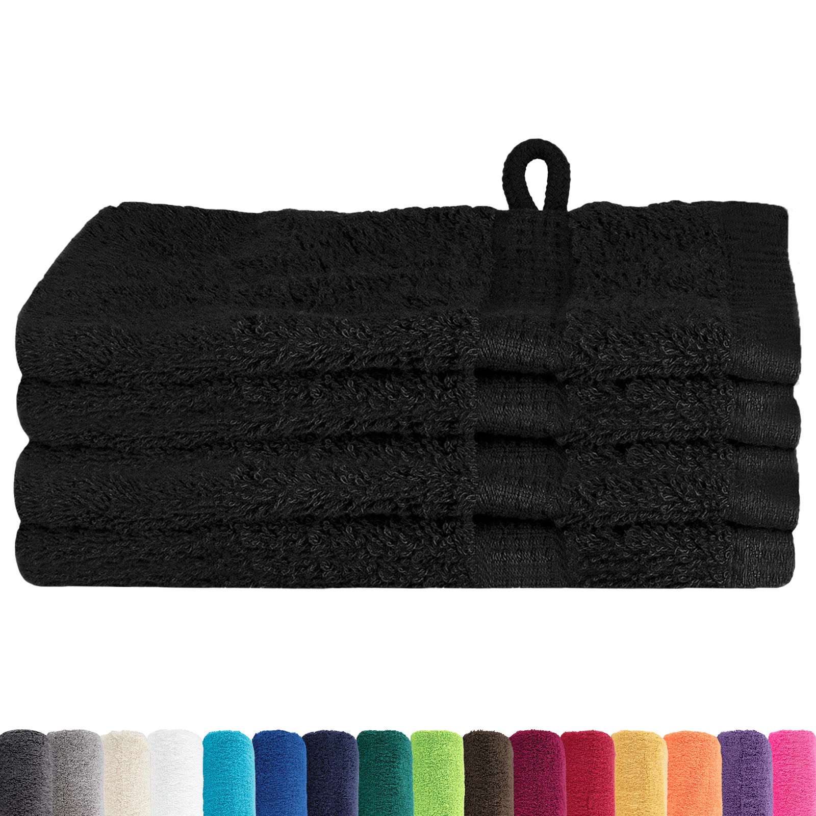 vidaXL Prosoape de baie 4 pcs Negru 15 x 21 cm Bumbac vidaXL Prosoape de baie 4 pcs Negru 15 x 21 cm Bumbac