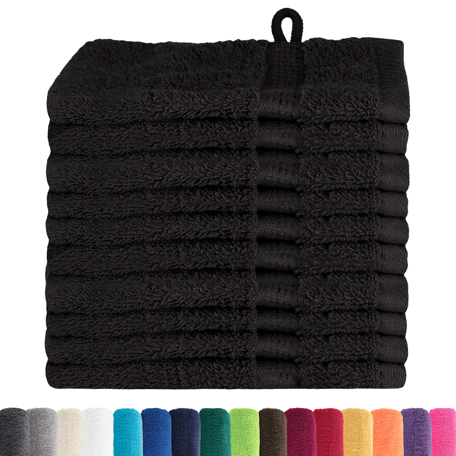 vidaXL Prosoape de baie 10 pcs Negru 15 x 21 cm Bumbac vidaXL Prosoape de baie 10 pcs Negru 15 x 21 cm Bumbac