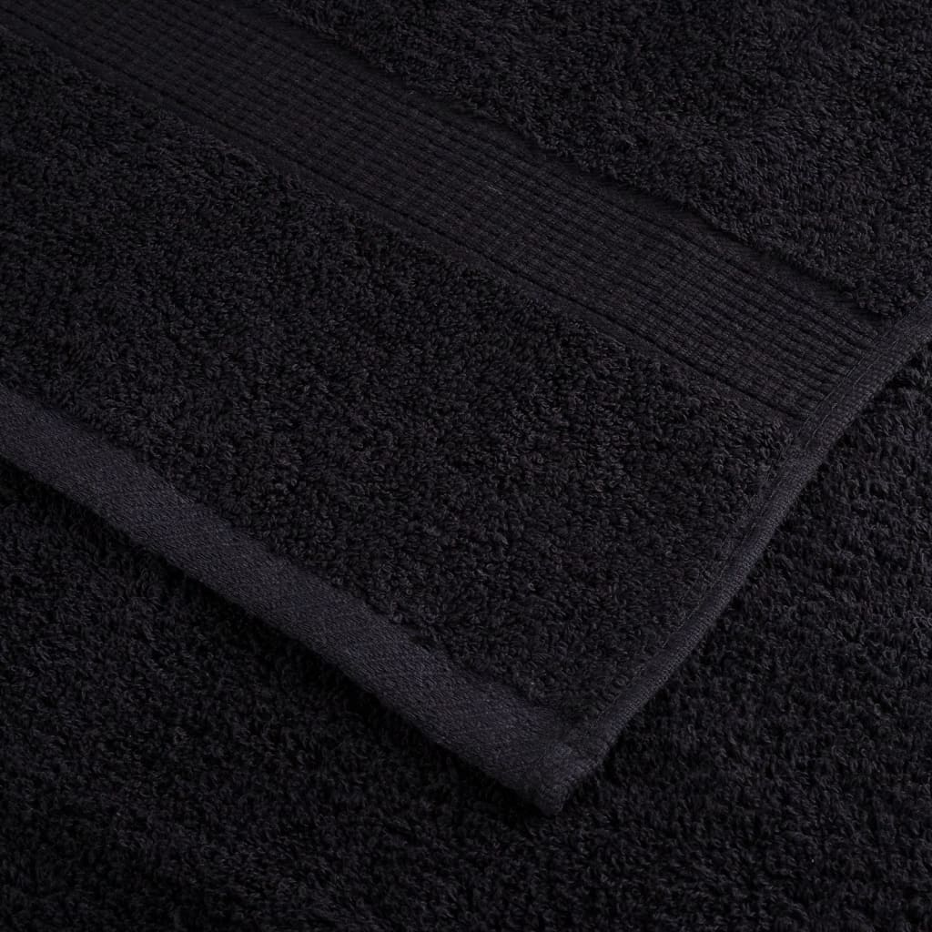 vidaXL Prosoape de baie premium SOLUND, 2 buc., negru, 30x30 cm, 600 g/m² vidaXL Prosoape de baie premium SOLUND, 2 buc., negru, 30x30 cm, 600 g/m²