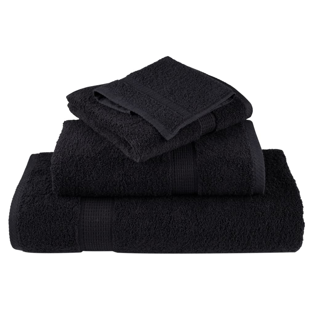 vidaXL Prosoape de baie premium SOLUND, 4 buc., negru, 30x30 cm, 600 g/m² vidaXL Prosoape de baie premium SOLUND, 4 buc., negru, 30x30 cm, 600 g/m²